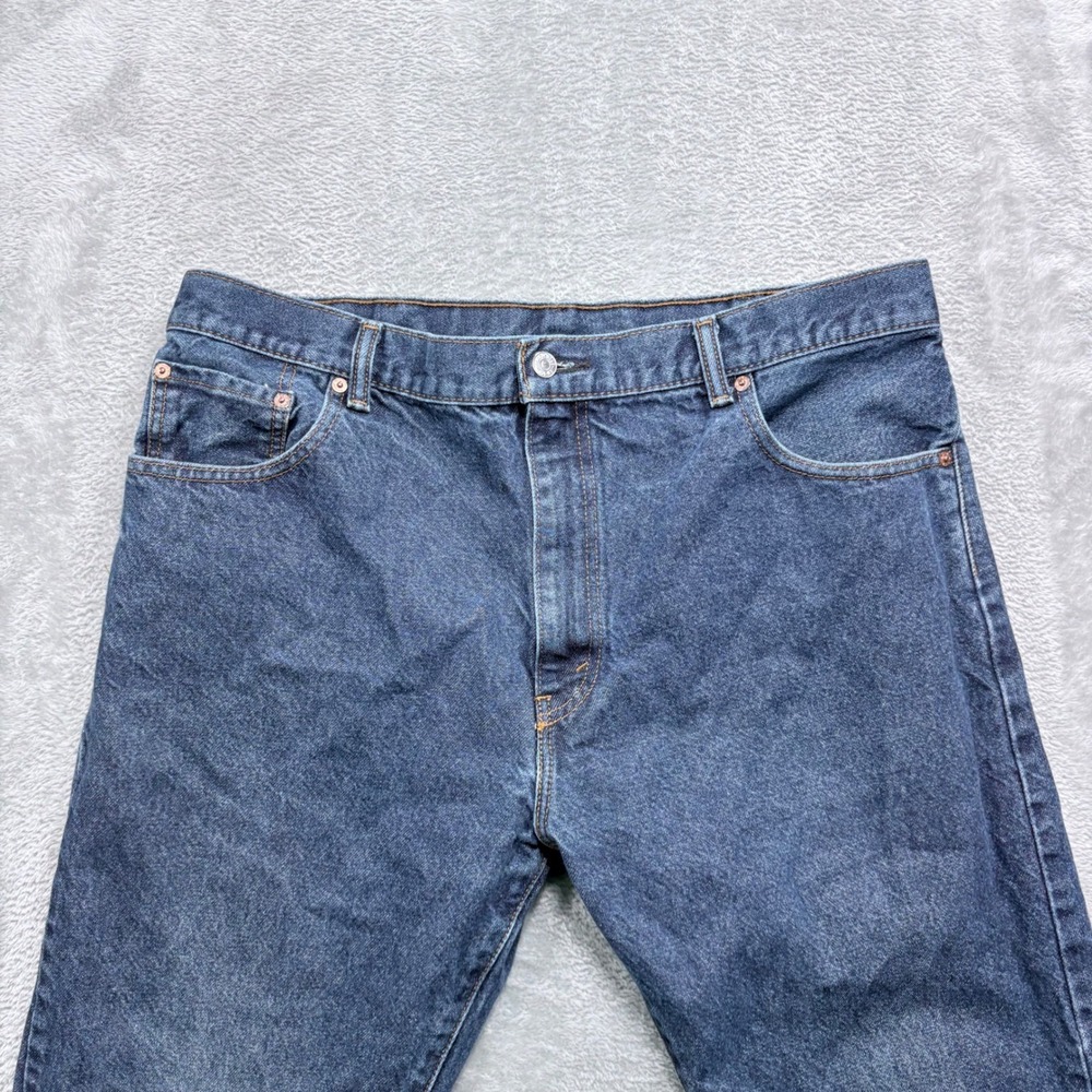 Levi's 517 Bootcut Jeans Mens 40x30 Blue Medium Wash Raw Hem Denim Fits 38x30 - Picture 2 of 11